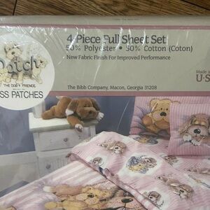 Dreamstyles 4 Piece Full Sheet Set Miss Patches Patch The Dog & Friends NOS VTG